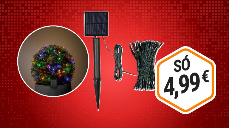 Luzes solares para o Natal por apenas 4,49 € no Lidl: 100 LEDs sem tomadas