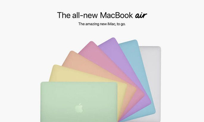 Conceito de MacBook Air colorido