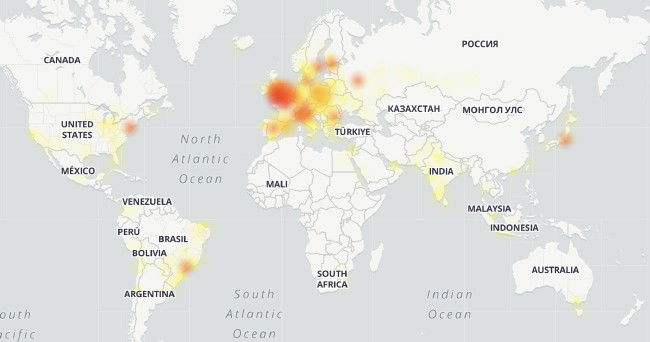 Downdetector Falha serviços Google