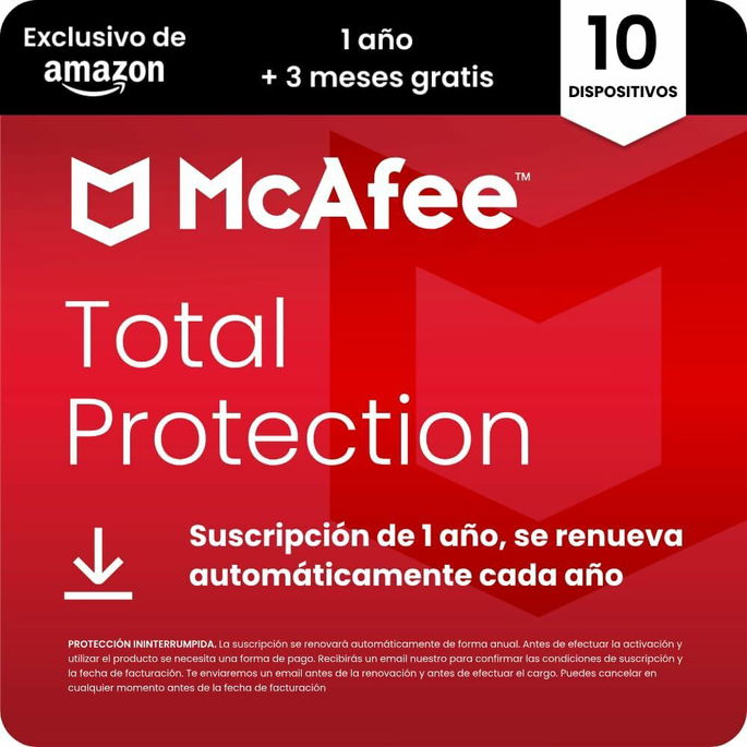 McAfee Total Protection 2023 | 15 meses | Exclusivo na Amazon | 10 dispositivos