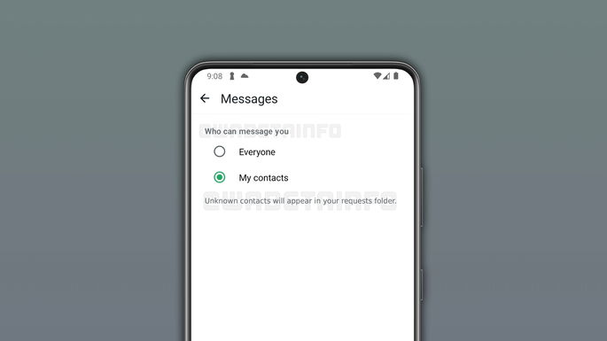 Mensagens desconhecidas WhatsApp