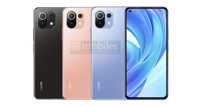 Render não-oficial do Xiaomi Mi 11 Lite. Crédito: 91mobiles
