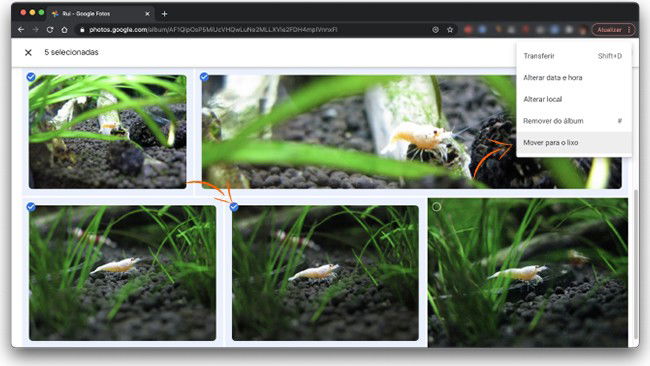 Apagar fotos no Google Fotos