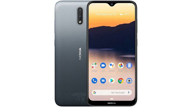 telemóvel Nokia 2.3 em cinza