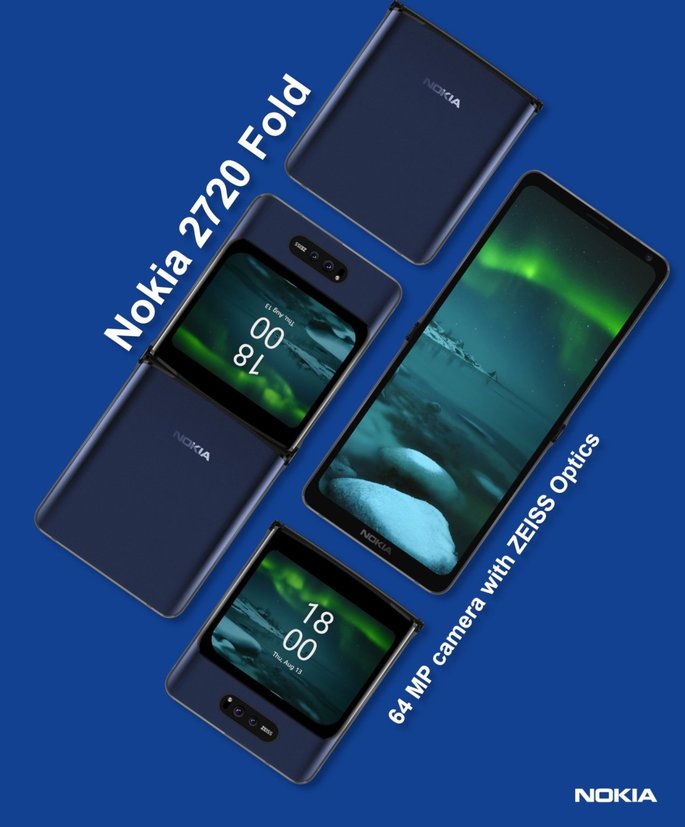 Conceito de smartphone dobrável da Nokia