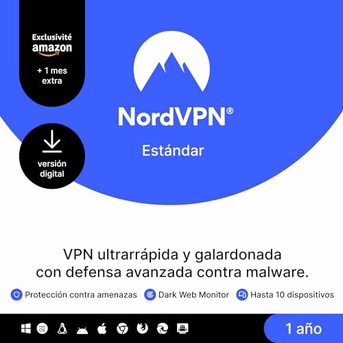 NordVPN Estándar 10 Dispositivos 1 Ano + 1 Mês