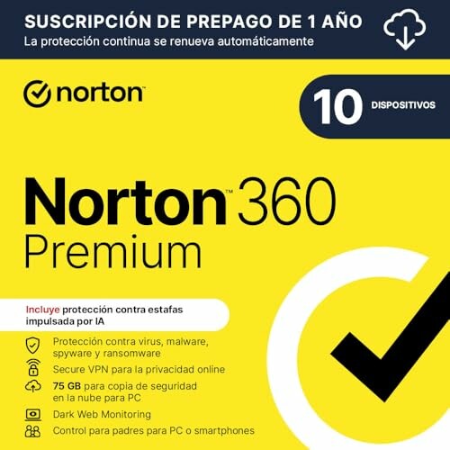 Norton 360 Premium 2023 &ndash; Antiv&iacute;rus software para 10 dispositivos