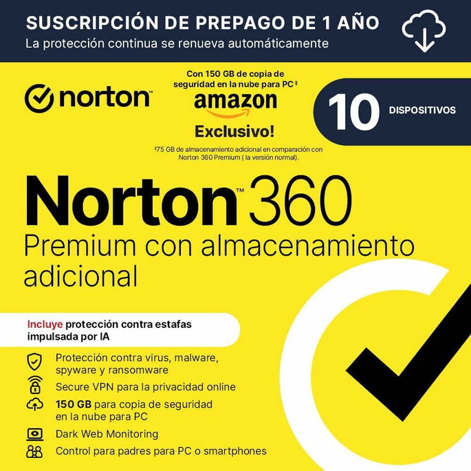 Norton 360 Premium Exclusivo Amazon 10 Dispositivos 1 ano