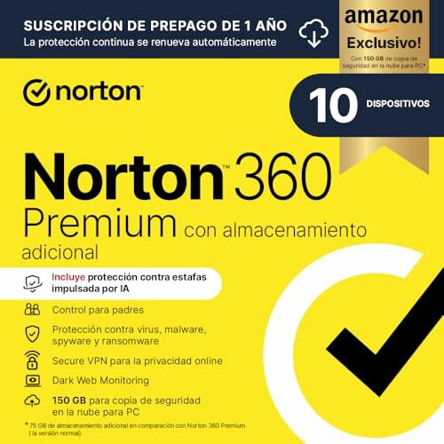 Norton 360 Premium Exclusivo Amazon 10 Dispositivos 1 ano