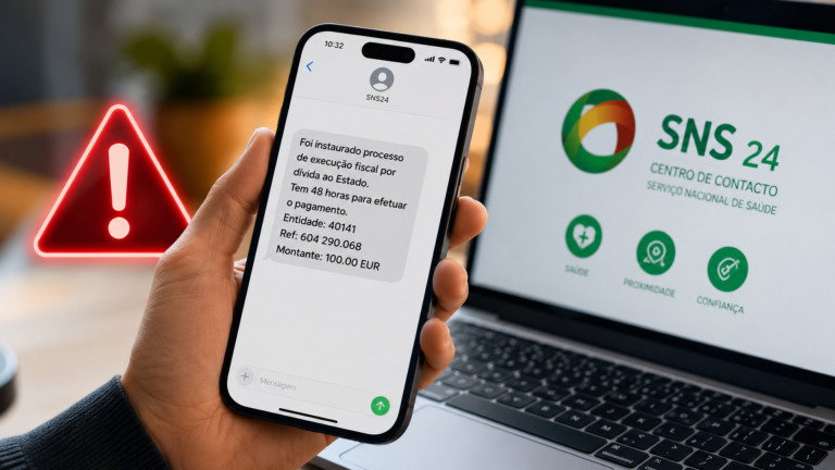 Novo alerta do SNS 24: esta mensagem pode roubar o teu dinheiro