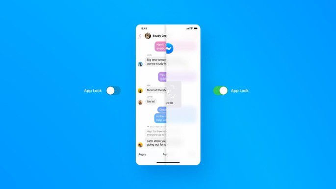 Facebook Messenger no iPhone com e sem