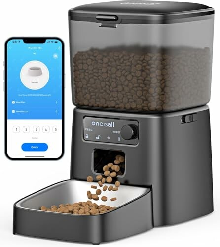 oneisall 3,5 L Alimentador autom&aacute;tico para gatos, Wi-Fi e app