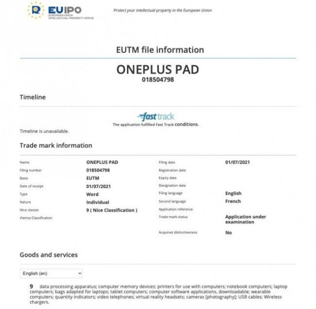 EUIPO OnePlus