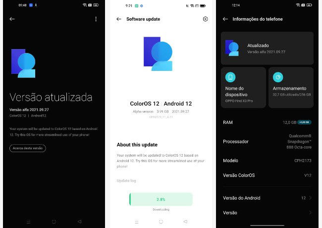 OPPO Find X3 Pro Android 12 ColorOS 12 1