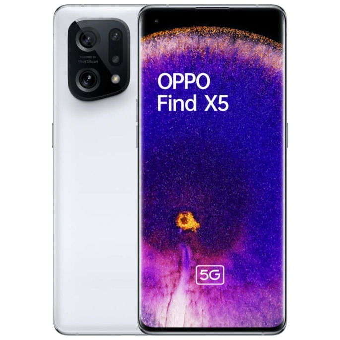 Oppo Find X5 Branco, carregamento rápido de 80W, processador Qualcomm Snapdragon 888 e ecrã de 6.55 polegadas