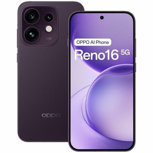 OPPO Reno16 5G 8+256 GB, Preto p&uacute;rpura