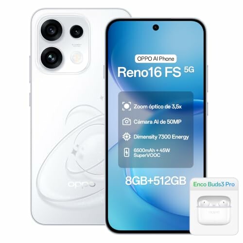 OPPO Reno16 FS 5G 8 GB RAM + 512 GB, Branco Pop
