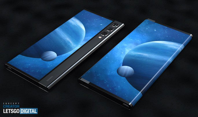 Representação da patente do smartphone com ecrã rolável da Xiaomi. Crédito: LetsGoDigital