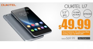 DEAL ALERT: OUKITEL U7, 5.5" polegadas a 44€ todas as quartas-feiras