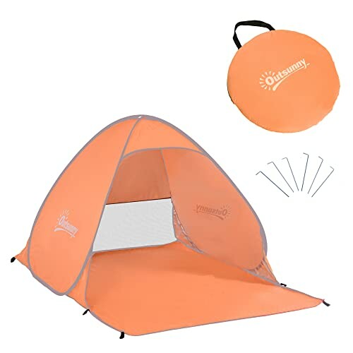 Outsunny Tenda de praia para 2-3 pessoas Pop-Up instantâneo e portátil