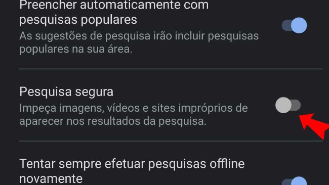 Pesquisa segura no Google