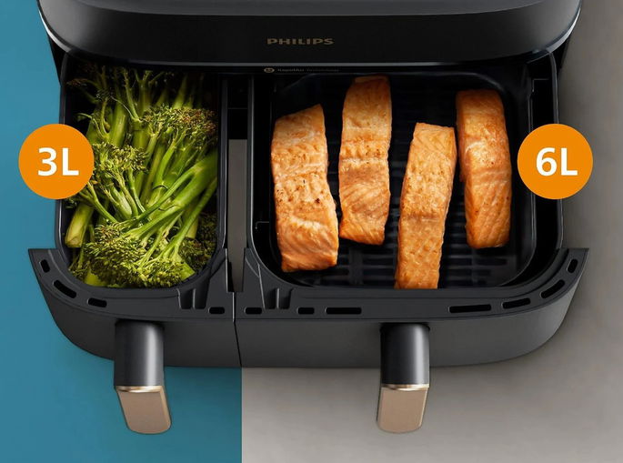 imagem dos dois cestos da Philips 3000 Dual Basket