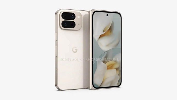 Alegado design do Pixel 10 Pro Fold. Imagem: AndroidHeadline