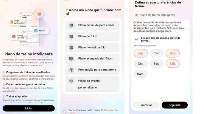 Definir objetivos para plano de treino