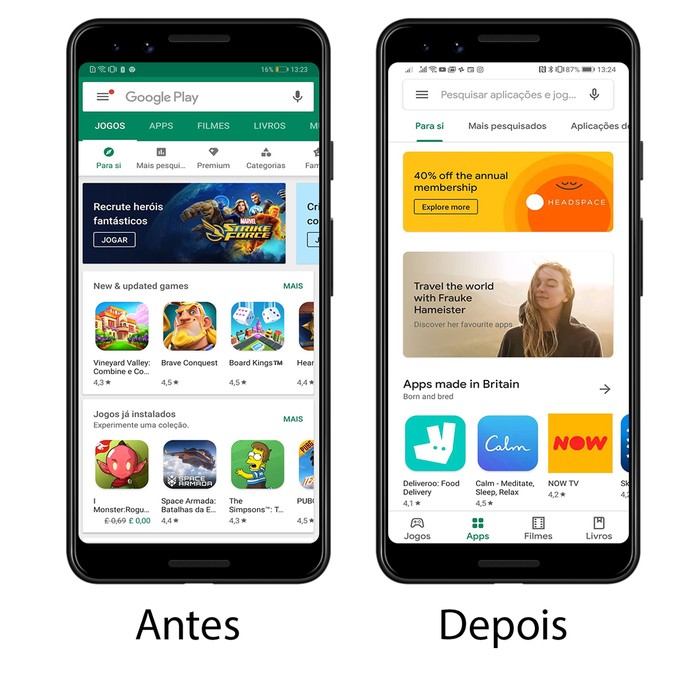 Google Play store novo design