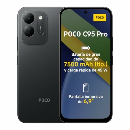 POCO C95 Pro, 8 GB + 256 GB, preto