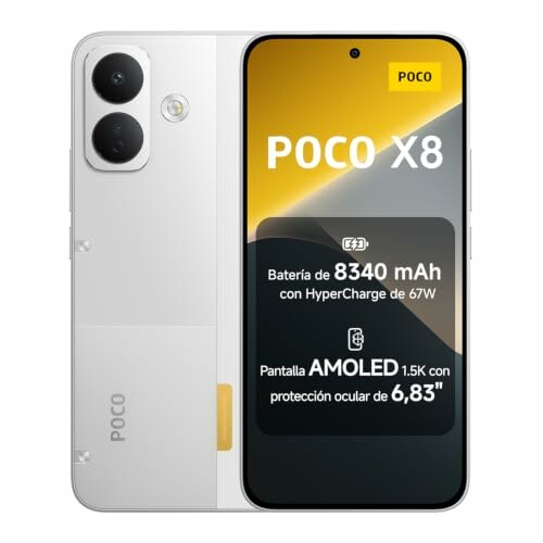 POCO X8 12 GB+256 GB Branco, ecrã AMOLED 6,83" 1,5K