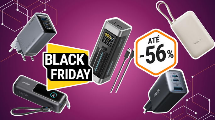 carregadores e powerbanks com descontos de até 56%