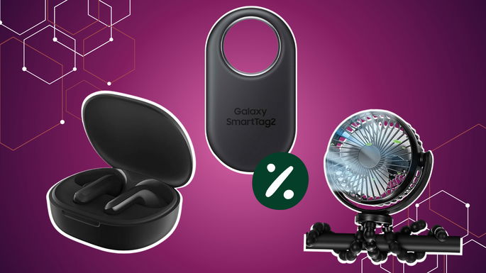 gadgets  para o verão, air tag, ventilador e auriculares
