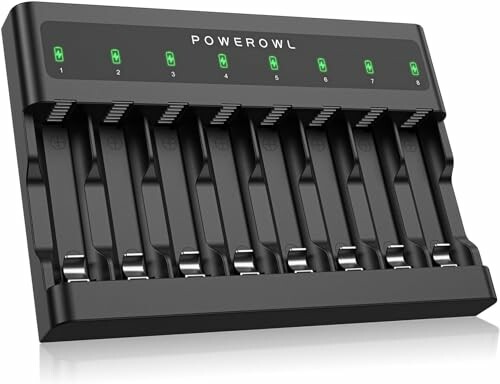 POWEROWL Cargador de Pilhas AA AAA 8 Ranuras