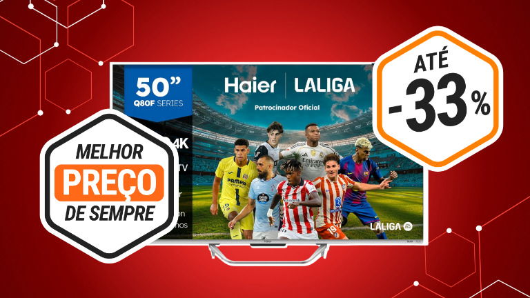 Esta Smart TV Haier QLED de 50" está ao preço histórico na Amazon!