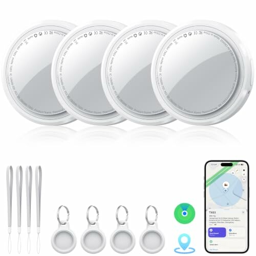 QCOQ Smart Air Tracker Tag TX03, 4 unidades, compat&iacute;vel com Apple Encontrar