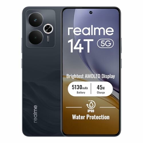 realme 14T 5G 8 GB + 256 GB, preto