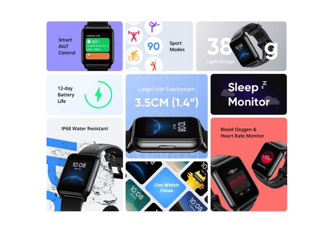 Principais características do Realme Watch 2