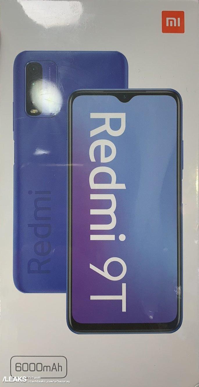 A caixa do Redmi Note 9T. Crédito: SlashLeaks