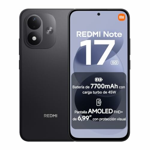 REDMI Note 17 5G, smartphone 6 GB + 256 GB, preto