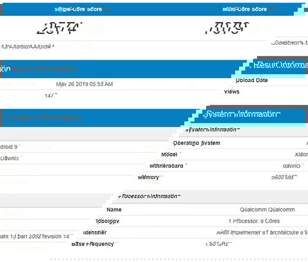 Xiaomi Redmi K20 Geekbench