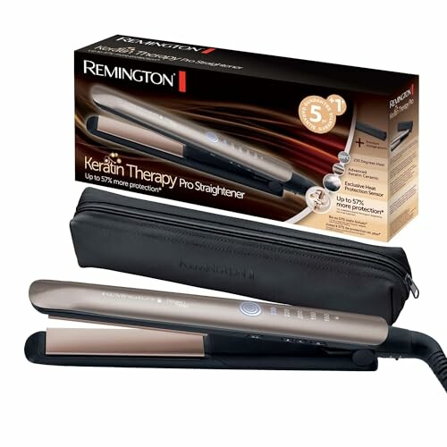 Remington Ferro de cabelo profissional Keratin Therapy Pro, cerâmica, 5 temperaturas até 230°C, digi