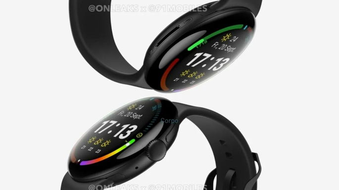Render da variante preta do Google Pixel Watch 4
