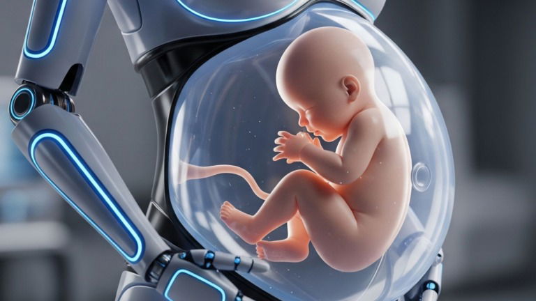 Robô humanoide poderá dar à luz um bebé humano em 2026 com útero artificial