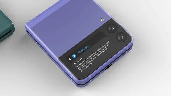 Imagem não oficial do Samsung Galaxy Z Flip 3