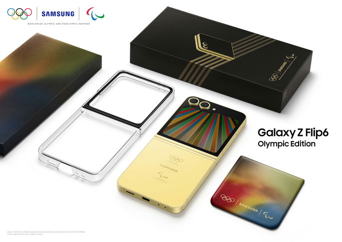 Pacote do Galaxy Z Flip 6 Olympic Edition entregue aos atletas olímpicos, paralímpicos e restante staff dos JO Paris 2024