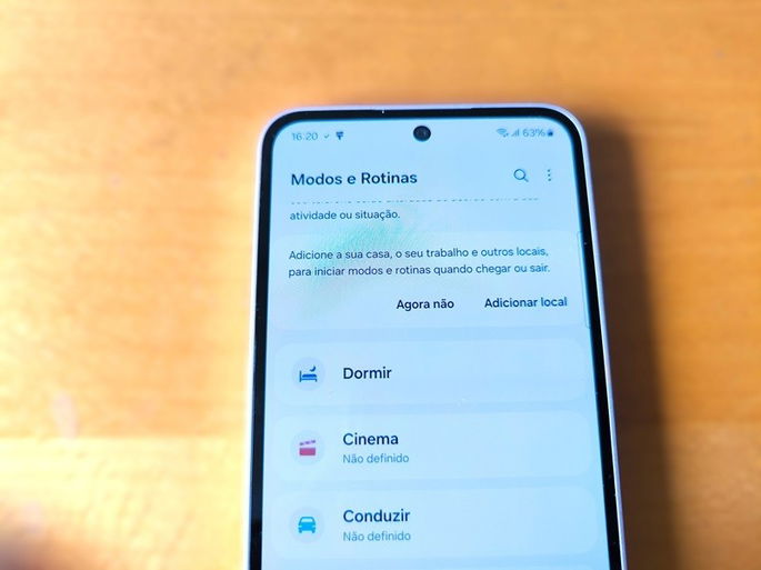 recurso modos e rotinas do Samsung Galaxy A35