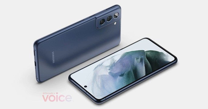 Alegado design do Samsung Galaxy S21 FE. Crédito: @OnLeaks