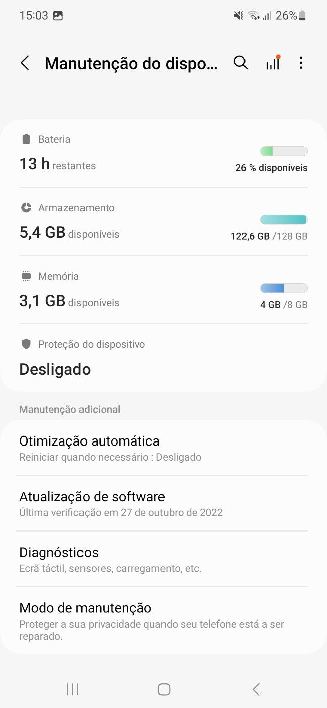 Modo de Manutenção Samusung