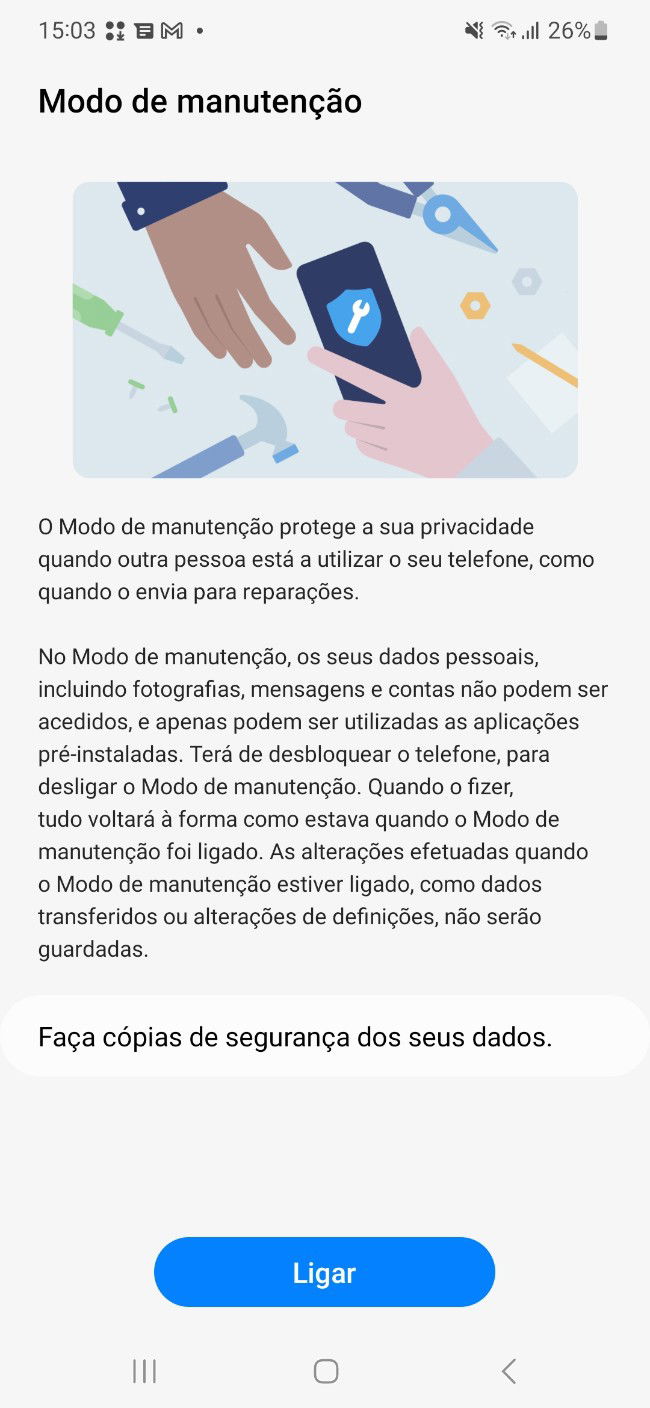 Modo de Manutenção Samsung